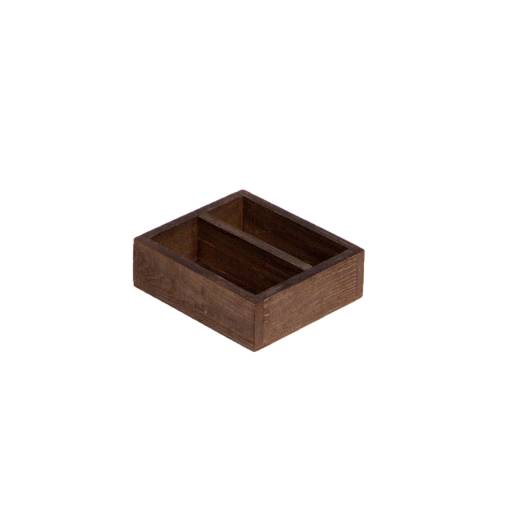 Ящики для сервировки 01KD0305 Ящик Деревяшкино 160х140 с перегородкой темный