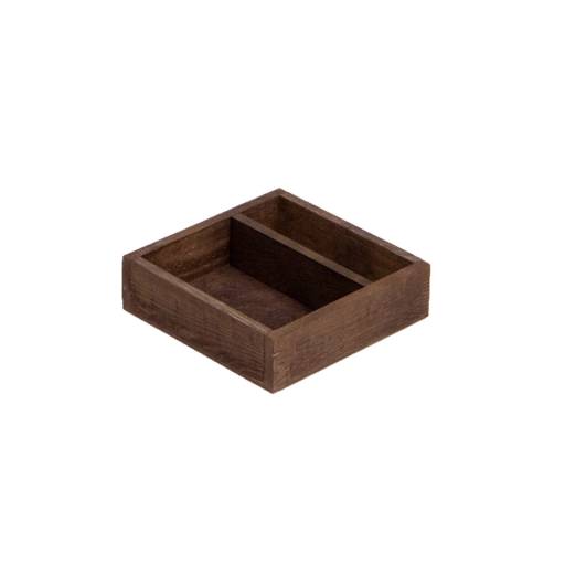Ящики для сервировки 01KD0304 Ящик Деревяшкино 185х185 с перегородкой темный