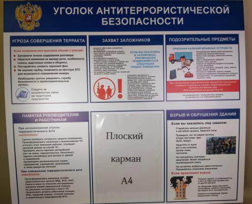Стенды Информация 02FC1414 Стенд Уголок антитеррористической безопасности