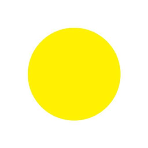 Таблички информационные, режим работы 12FC0128 Наклейка Желтый круг двусторонняя  