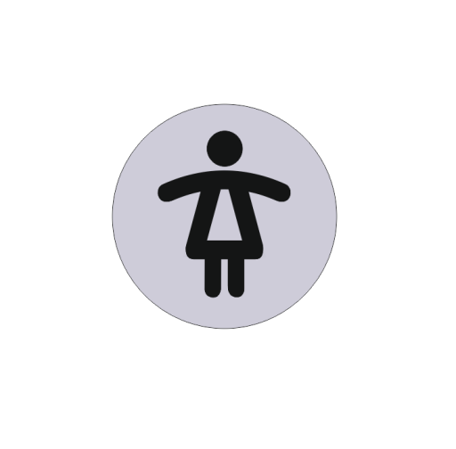 Знаки самоклеящиеся круглые 23DS1237 Табличка Туалет женский d-95 мм